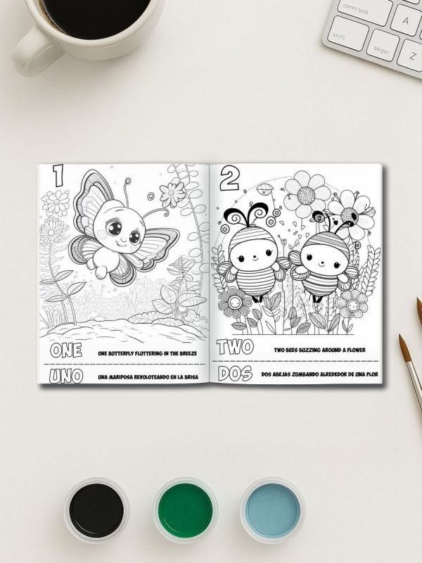 Bilingual Coloring Book – Numbers in the Garden (English & Spanish) - Image 3