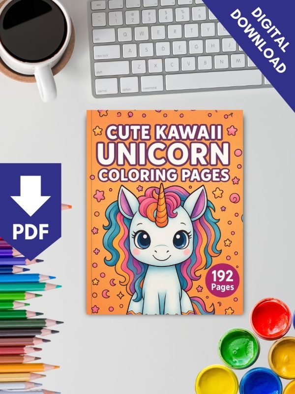 Cute Kawaii Unicorn Coloring Pages