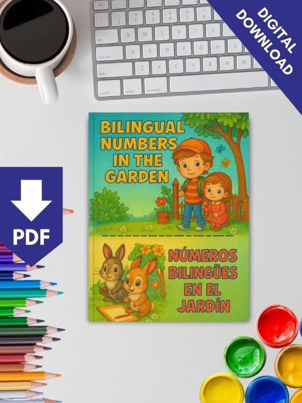 Bilingual Coloring Book – Numbers in the Garden (English & Spanish) - Image 2