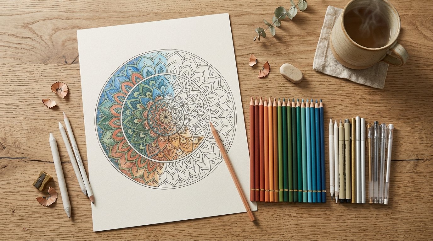 Coloring mandala with pencils an… 20261006155956