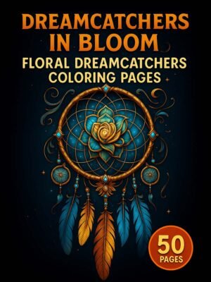 Floral Dreamcatcher Coloring Pages – Dreamcatchers in Bloom with 50 Peaceful & Artistic Designs