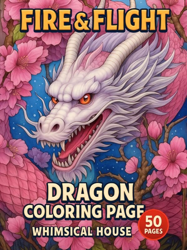 Dragon Coloring Pages – Fire & Flight with 50 Fierce & Fantasy-Filled Designs