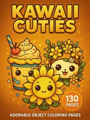 Kawaii Coloring Pages – Kawaii Cuties with 130 Adorable Everyday Objects to Color
