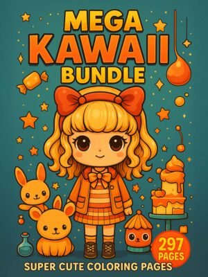 Mega Kawaii Magic – 297 Super Cute Coloring Pages