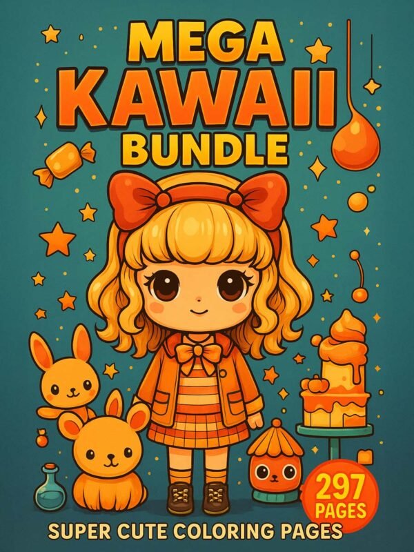 Mega Kawaii Magic – 297 Super Cute Coloring Pages