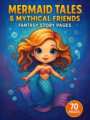 Mermaid Coloring Pages – Mermaid Tales & Mythical Friends with 70 Fantasy Story Scenes