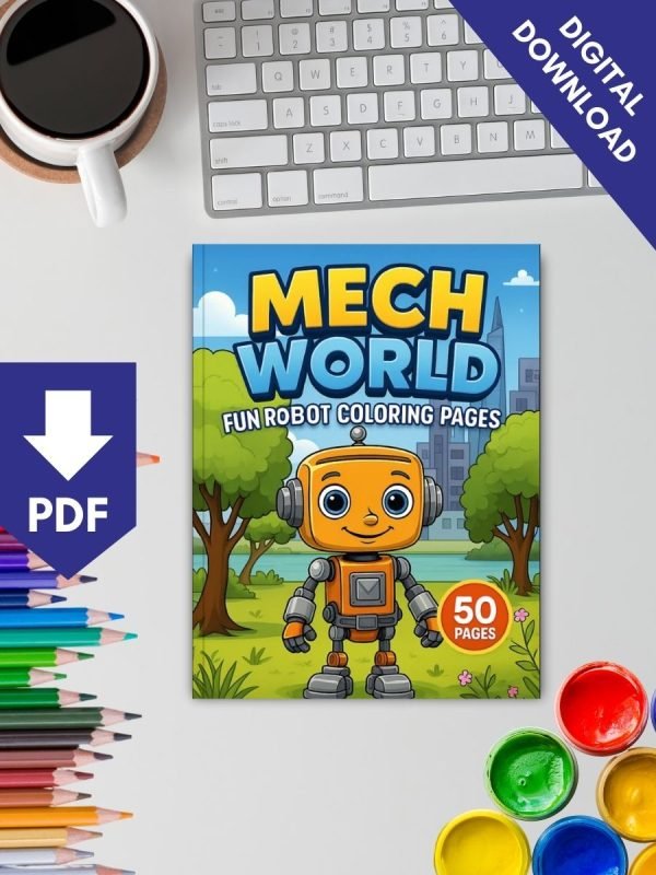 Mech World Robot Coloring Pack – 50 Pages of Fun Mechanical Adventures - Image 2