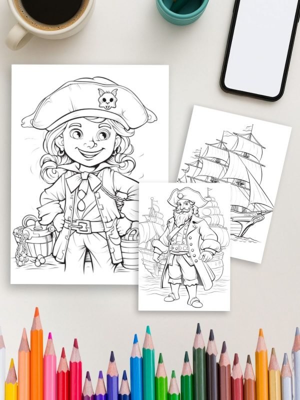 Pirate Coloring Pages – Pirates Ahoy! with 50 Swashbuckling Adventure Designs - Image 4