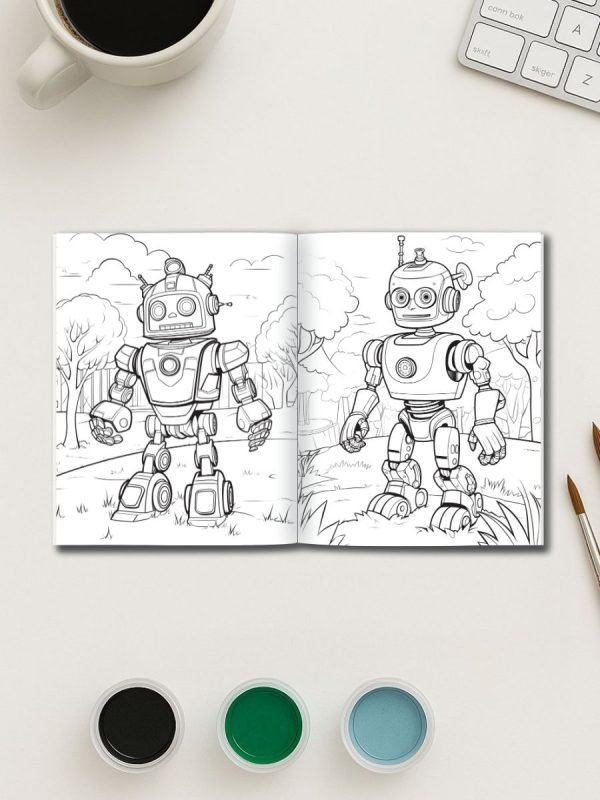 Mech World Robot Coloring Pack – 50 Pages of Fun Mechanical Adventures - Image 3