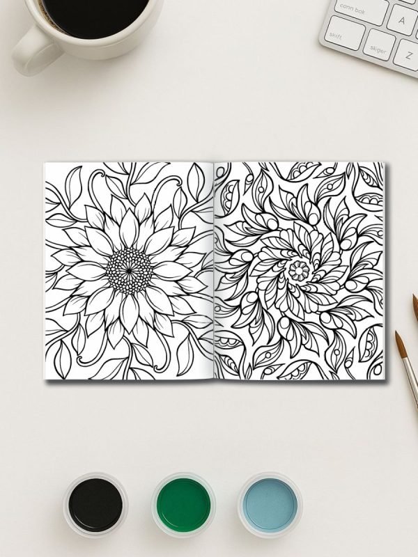 Floral Flow – 213 Mandala Flower Coloring Pages for Relaxation & Creativity - Image 3