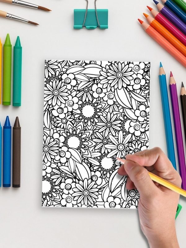 Floral Flow – 213 Mandala Flower Coloring Pages for Relaxation & Creativity - Image 5