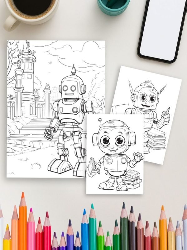 Mech World Robot Coloring Pack – 50 Pages of Fun Mechanical Adventures - Image 4