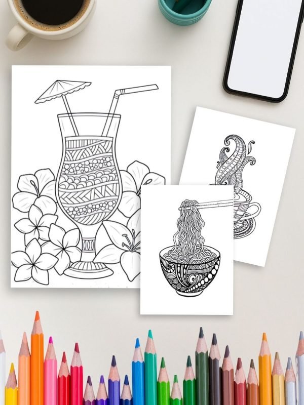 Tasty Zen – 115 Food & Fruit Mandala Coloring Pages for Relaxation & Fun - Image 4
