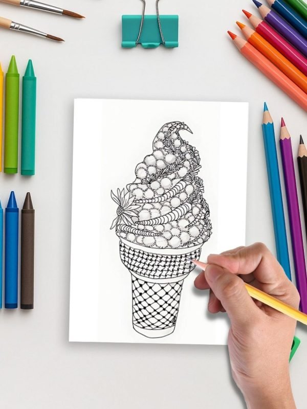 Tasty Zen – 115 Food & Fruit Mandala Coloring Pages for Relaxation & Fun - Image 5