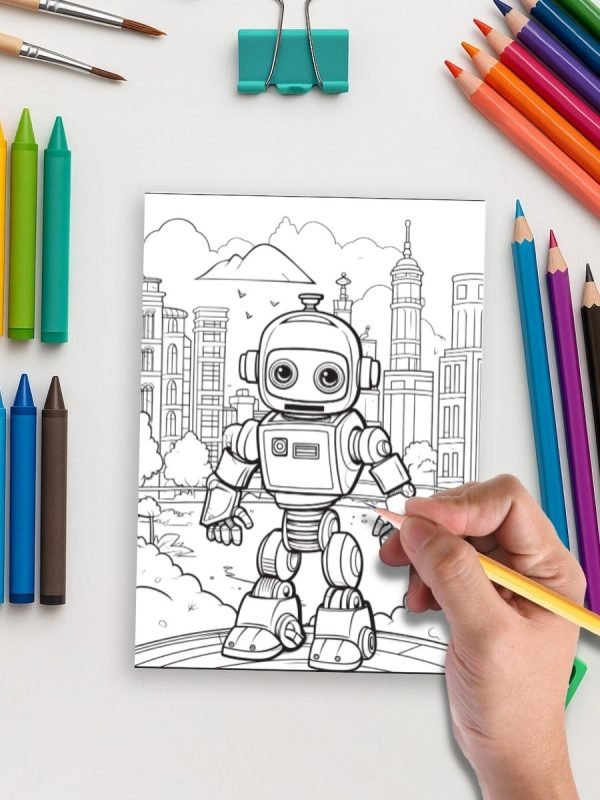 Mech World Robot Coloring Pack – 50 Pages of Fun Mechanical Adventures - Image 5