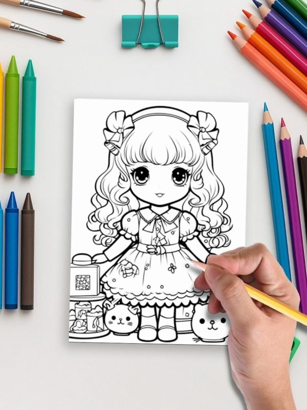 Kawaii Princess Coloring Pages – Kawaii Princess World with 300 Adorable Girl Designs - Image 5