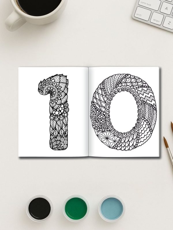 Alphabet Zen – 72 Mandala Letters & Numbers for Relaxing Coloring Fun - Image 3