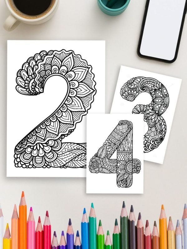 Alphabet Zen – 72 Mandala Letters & Numbers for Relaxing Coloring Fun - Image 4