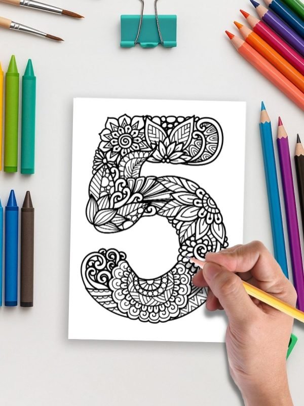 Alphabet Zen – 72 Mandala Letters & Numbers for Relaxing Coloring Fun - Image 5