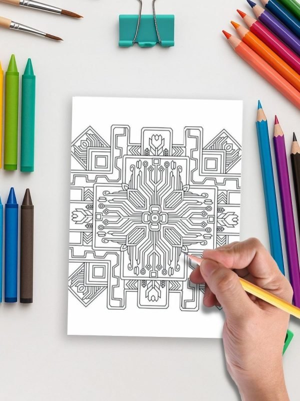 Mandala Matrix – 105 Geometric Mandala Coloring Pages for Mindful Relaxation - Image 5