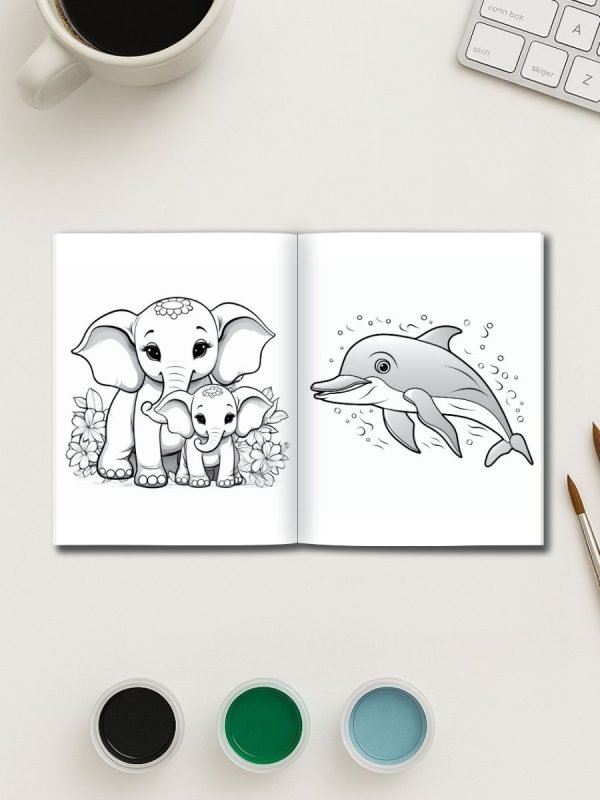Animal & Snack Time -184 Animals & Fruits Coloring Pages for Kids - Image 3