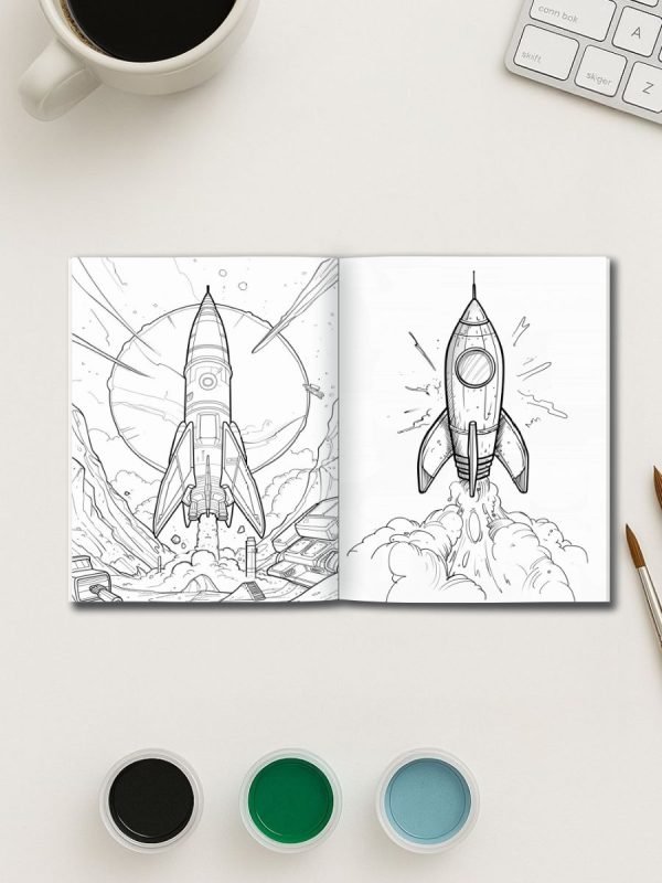 324-Page Boys' Galaxy Pack – Robots, Cars, Rockets & More! - Image 3