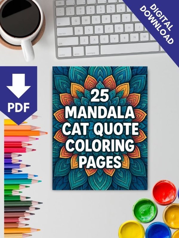Catitude & Calm - 25 Mandala Cat Quote Pages - Image 2