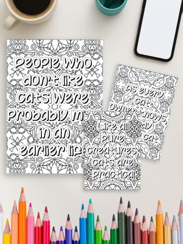 Catitude & Calm - 25 Mandala Cat Quote Pages - Image 4