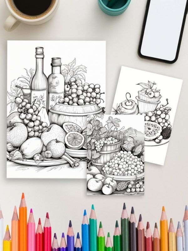 Food Coloring Pages – Food Fun with 200 Tasty & Creative Designs - Image 4