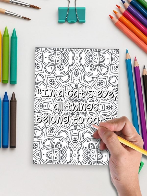 Catitude & Calm - 25 Mandala Cat Quote Pages - Image 5