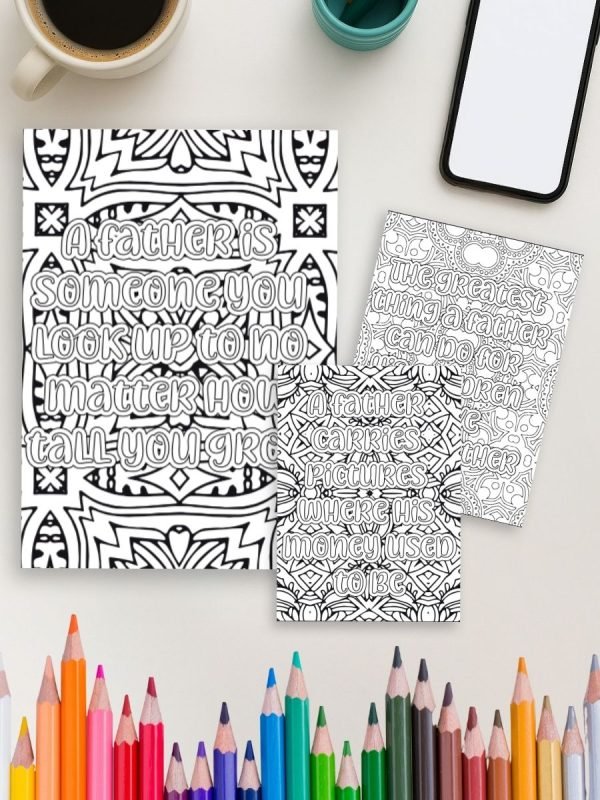Dad, You’re the Best – 25 Heartwarming Father’s Day Quote Coloring Pages - Image 4