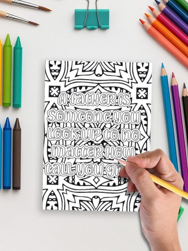 Dad, You’re the Best – 25 Heartwarming Father’s Day Quote Coloring Pages - Image 5