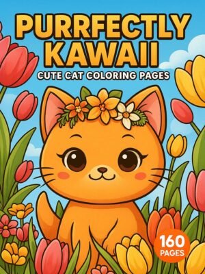 kawaii cat coloring pages