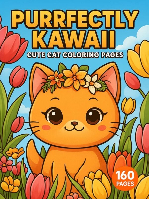 kawaii cat coloring pages