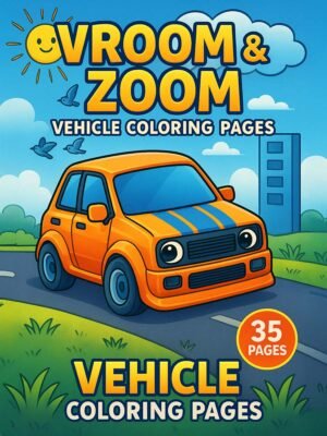 Vroom & Zoom – Vehicle Coloring Pages (35 Pages)