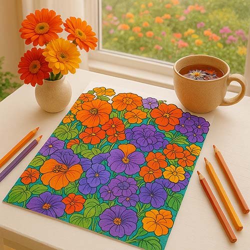 Gallery & Inspiration flowers coloring page
