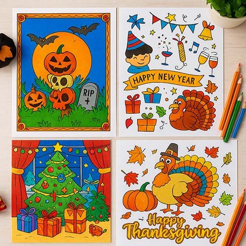 Gallery & Inspiration holidays coloring pages