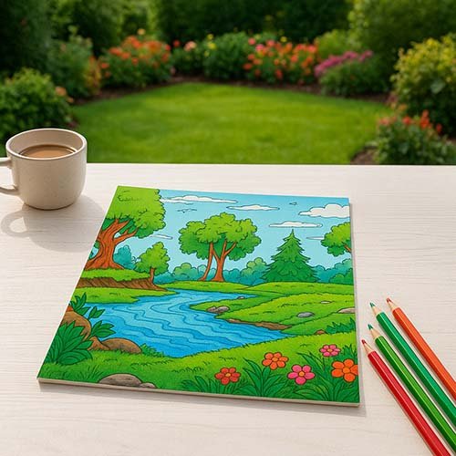 Gallery & Inspiration landscape coloring page