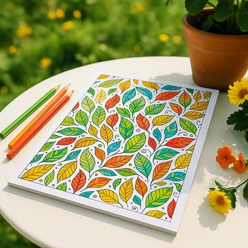 Gallery & Inspiration trees and leaves coloring page